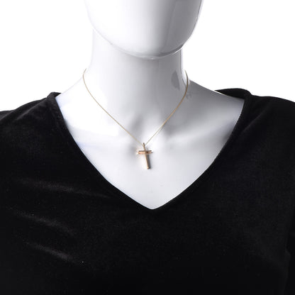 Tiffany 18K Rose Gold Metro Cross Pendant Necklace 2 of 6