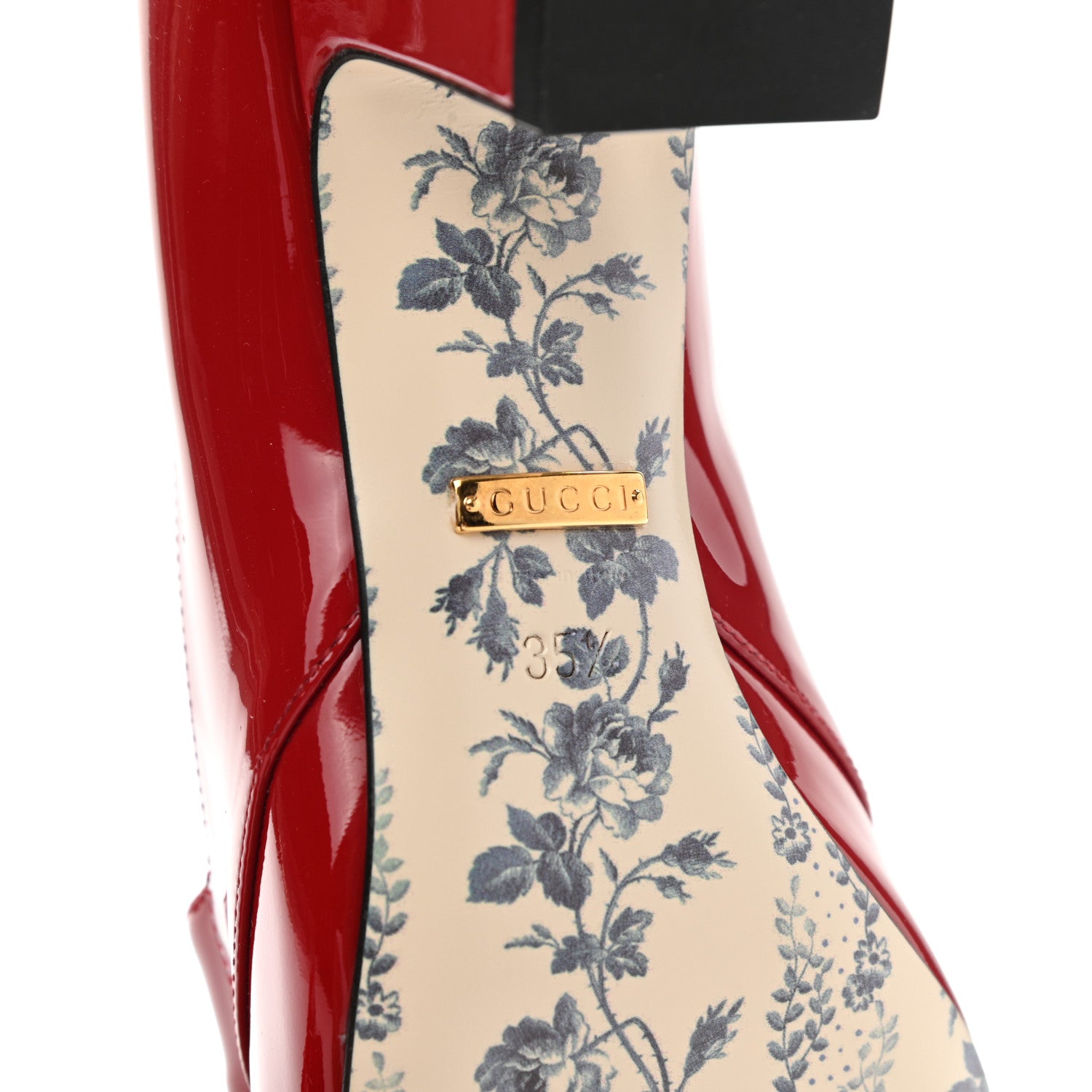 Gucci Vernice GG Victoire 55mm Loafer Pumps 35.5 Hibiscus Red 8 of 11