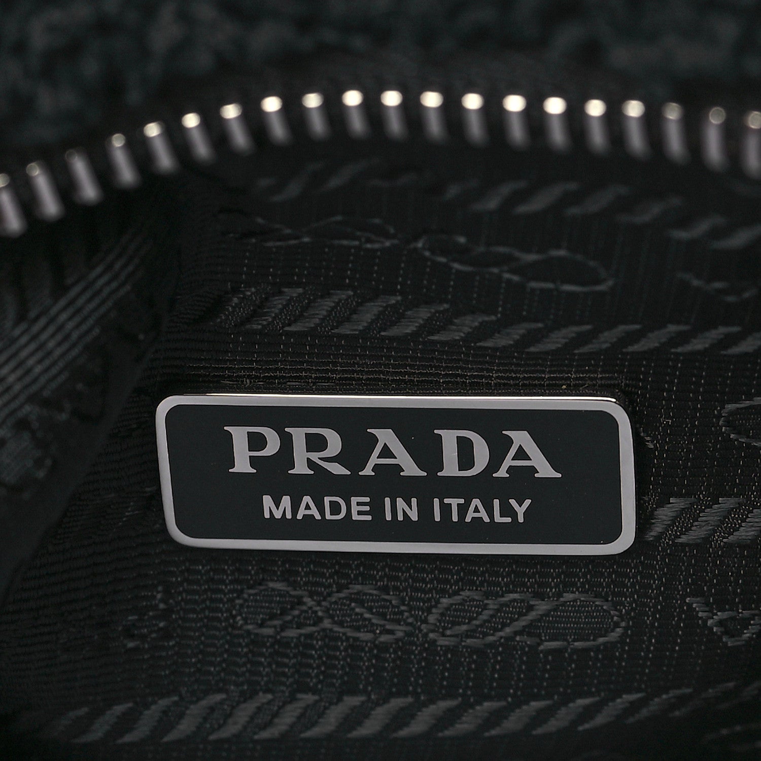 Prada Terry Cloth Mini Re-Edition 2000 Bag Black White 6 of 6