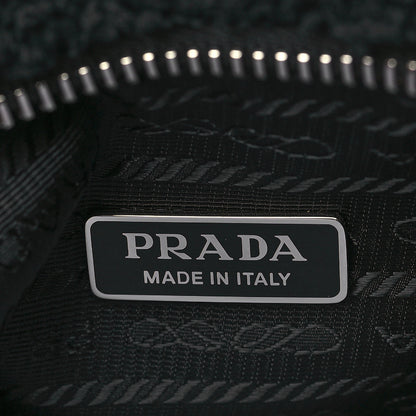 Prada Terry Cloth Mini Re-Edition 2000 Bag Black White 6 of 6