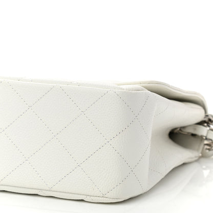 Chanel Caviar Quilted Jumbo Single Flap White 9 of 11