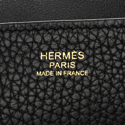 Hermes Taurillon Clemence Halzan 25 Black 7 of 10