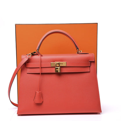 Hermes Epsom Kelly Sellier 32 Rose Jaipur 16 of 16
