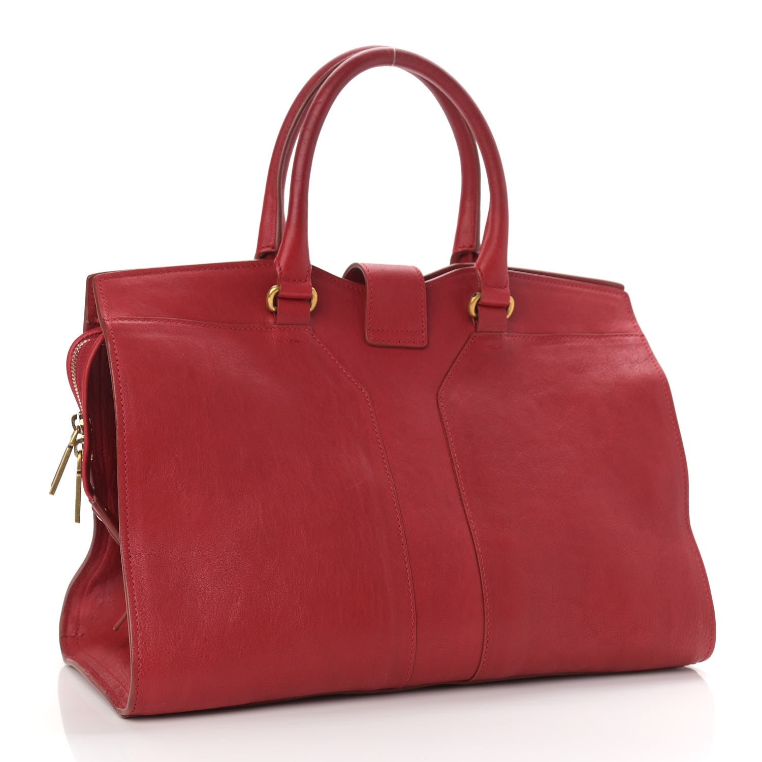Saint Laurent Sheepskin Medium Cabas ChYc Red 3 of 15