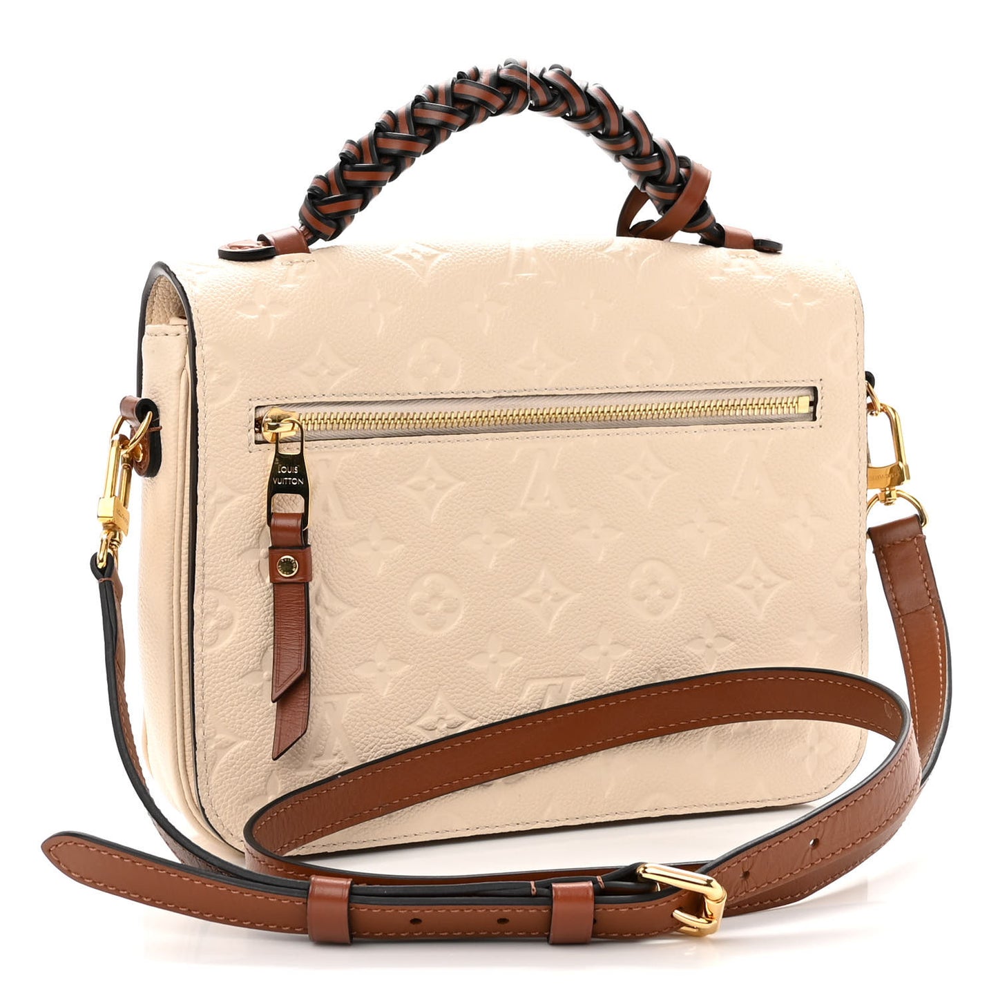 Empreinte Braided Pochette Metis Creme Beige Caramel