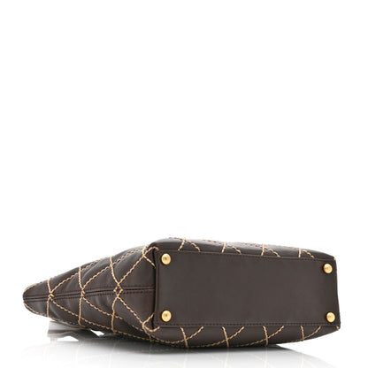Chanel Calfskin Wild Stitch Tote Brown 4 of 10
