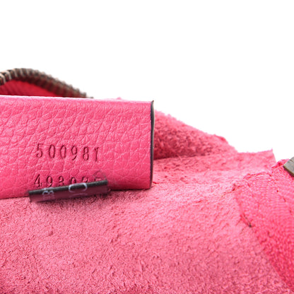 Gucci Pebbled Calfskin Medium Logo Portfolio Clutch Box Pink Green 6 of 6