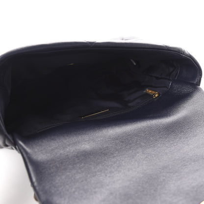 Chanel Goatskin Quilted Large 19 Flap Navy Blue 5 of 10