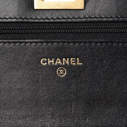 Chanel Aged Calfskin Quilted Lucky Charms 2.55 Reissue Wallet On Chain WOC Black 6 of 11