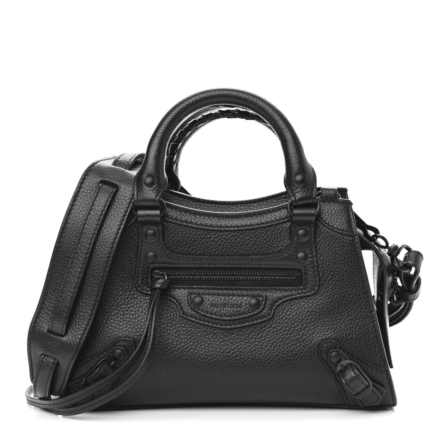 Grained Calfskin Neo Classic Black Hardware Mini City Black