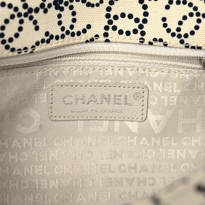 Chanel Canvas Medium Logo CC Flap Beige Black 8 of 11