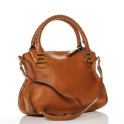 Chloe Calfskin Braided Medium Marcie Satchel Caramel 3 of 7