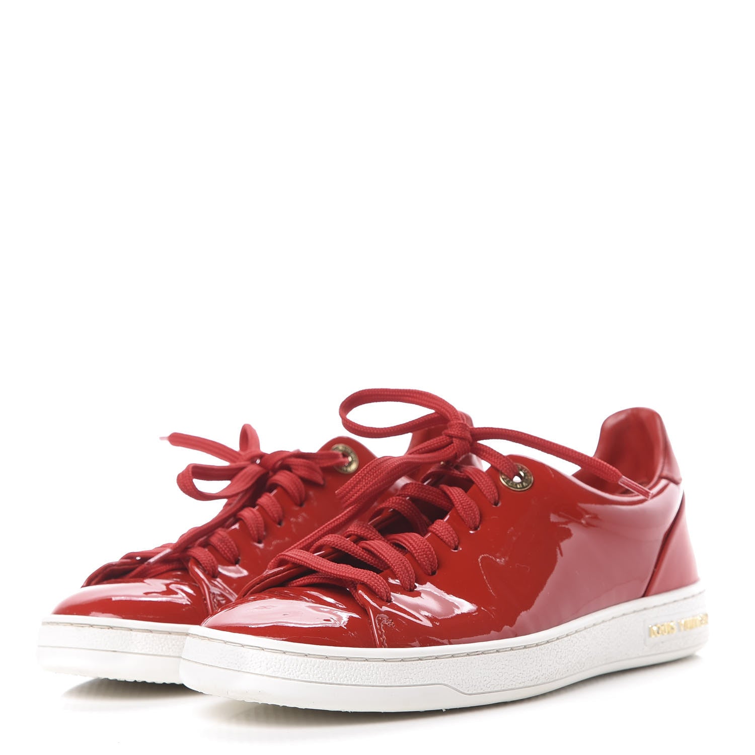 Louis Vuitton Patent Calfskin Frontrow Sneakers 35.5 Rouge 3 of 11