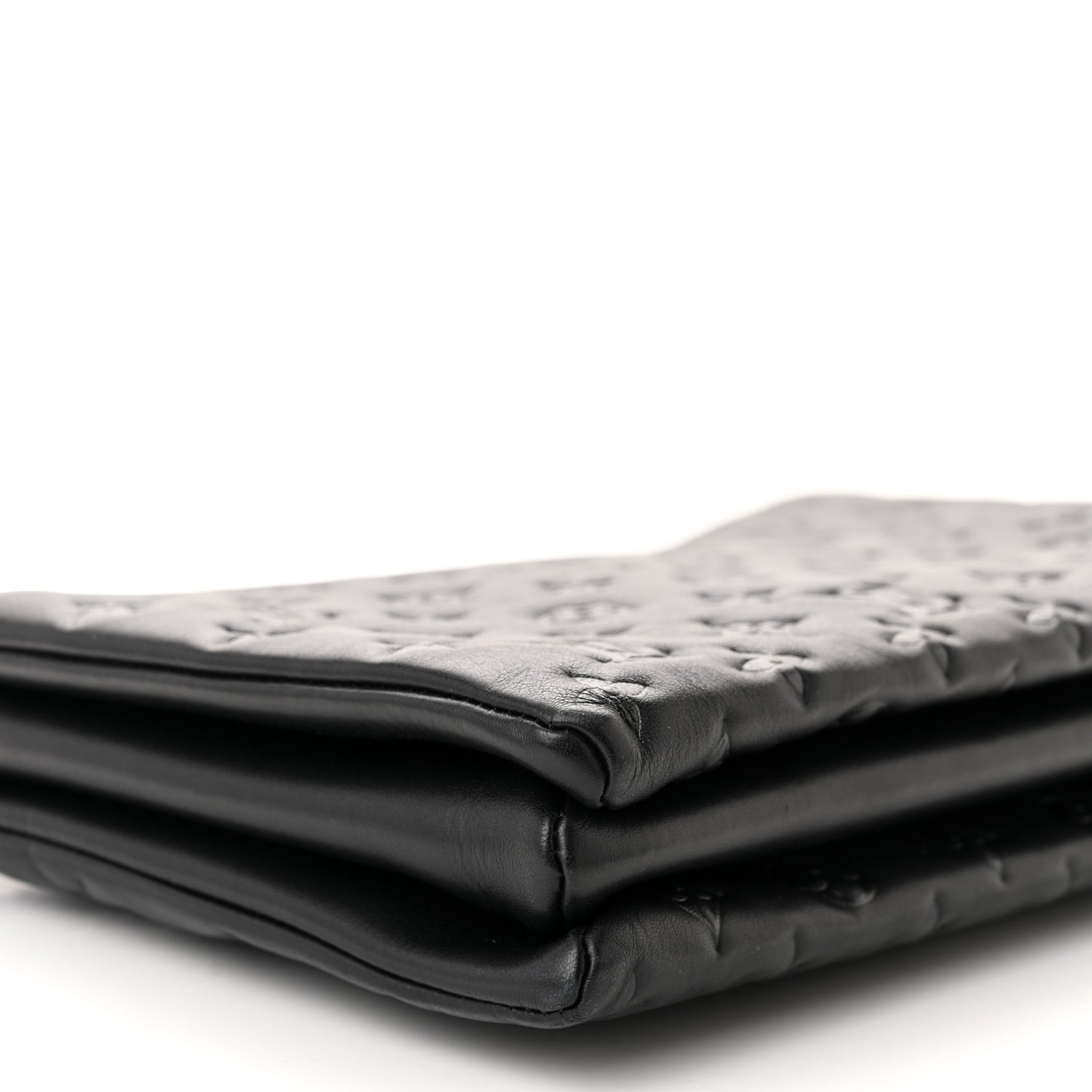 Lambskin Embossed Monogram Coussin MM Black