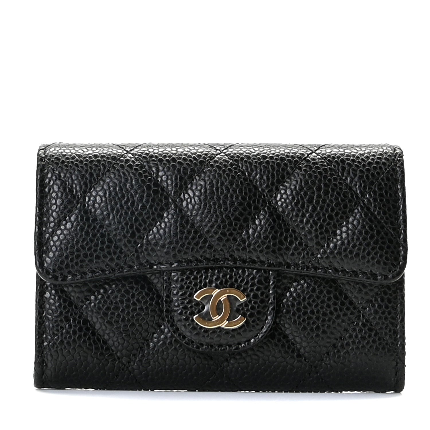 Chanel Caviar Quilted Flap Card Holder Wallet Black 1 of 6