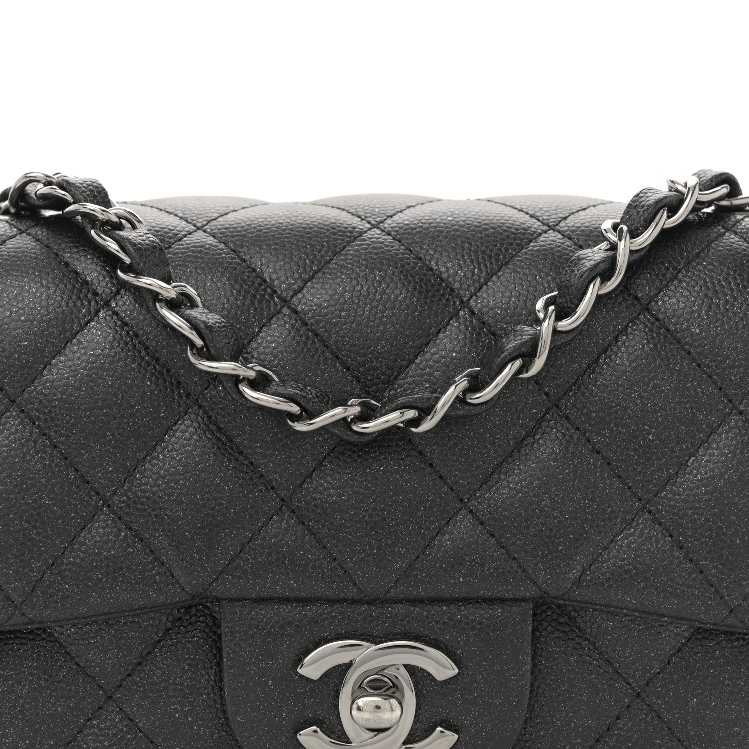 Chanel Iridescent Caviar Quilted Mini Rectangular Flap Black 8 of 10