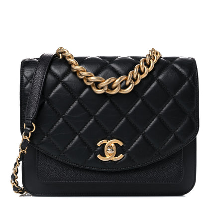 Chanel Calfskin Caviar Quilted Chain Handle Flap Black 1 of 18