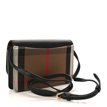Burberry Grainy Calfskin House Check Henley Wallet On Chain Black 3 of 8