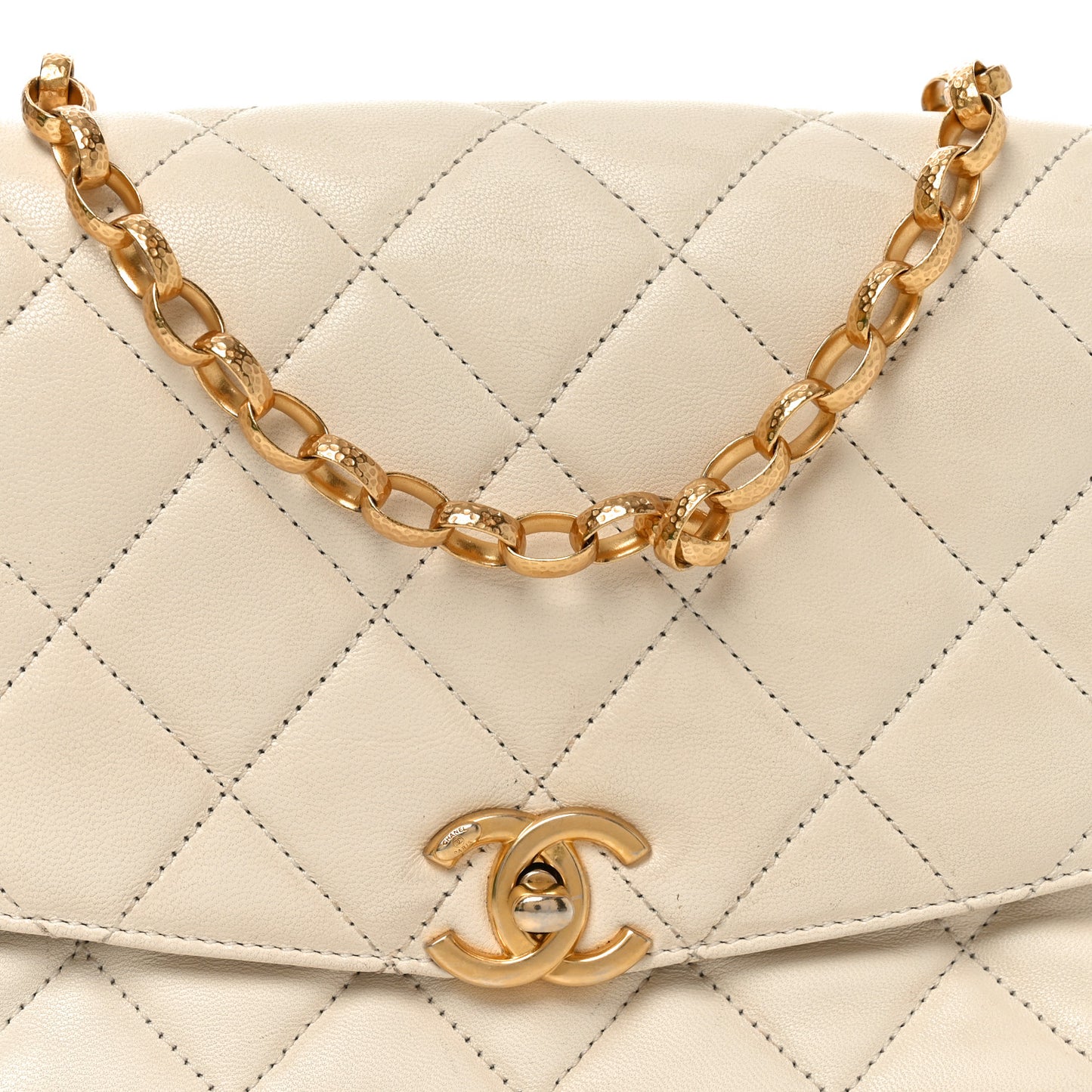 Lambskin Quilted CC Coin Flap Bag White