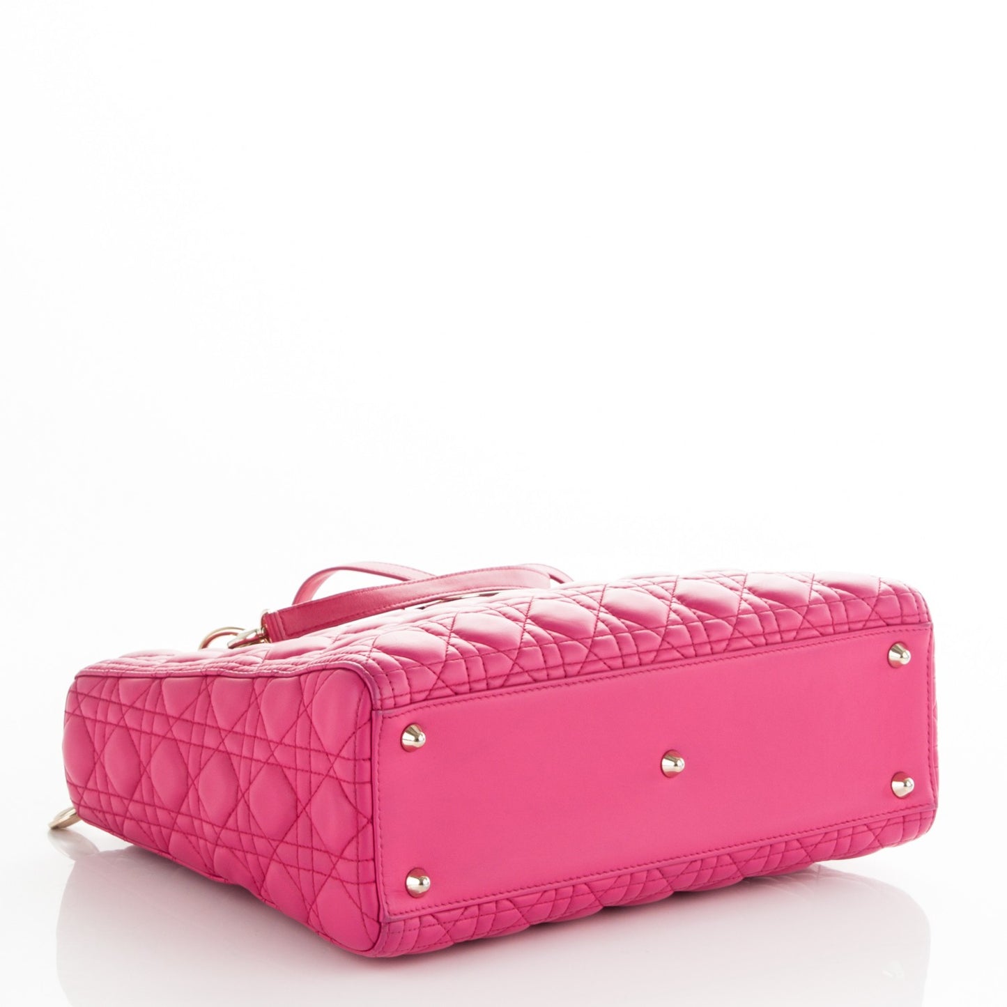 Lambskin Cannage Large Lady Dior Fuchsia