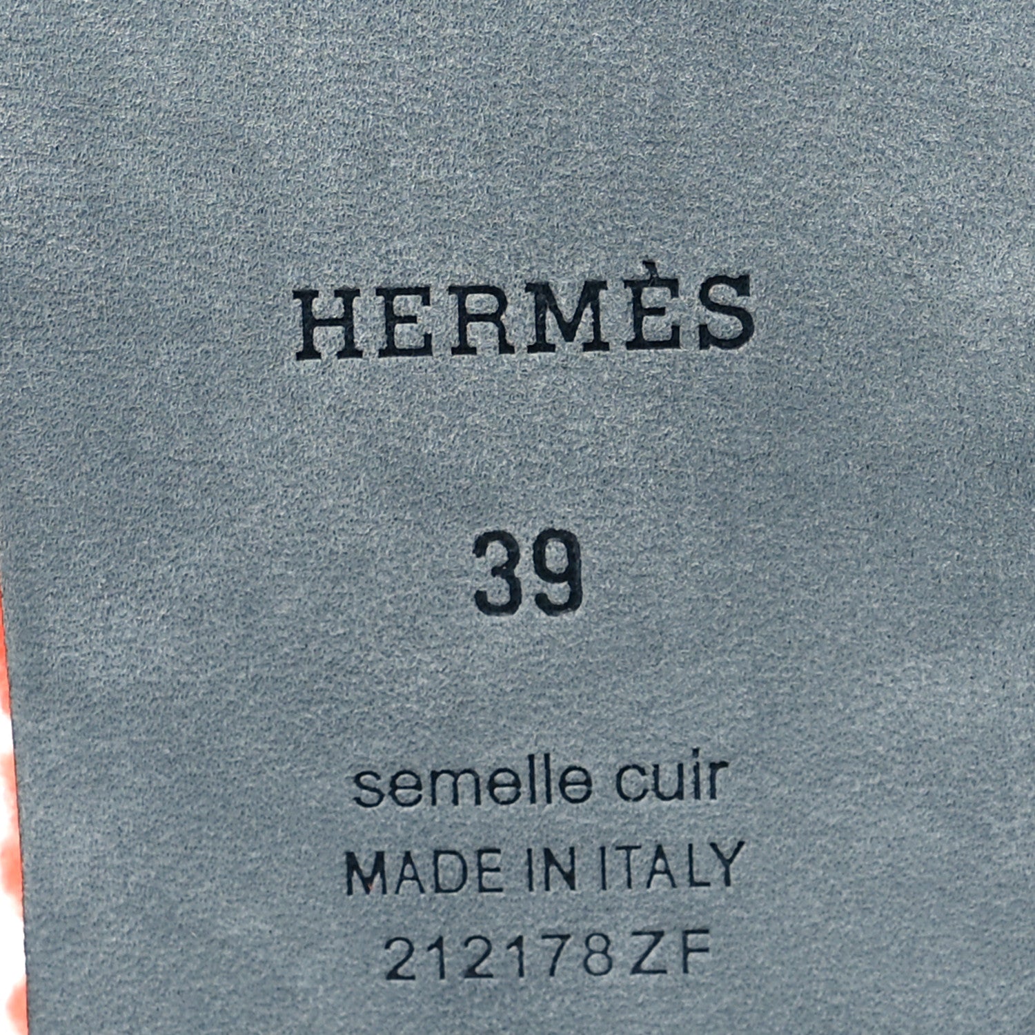 Hermes Woolskin Oran Sandals 39 Orange 7 of 7