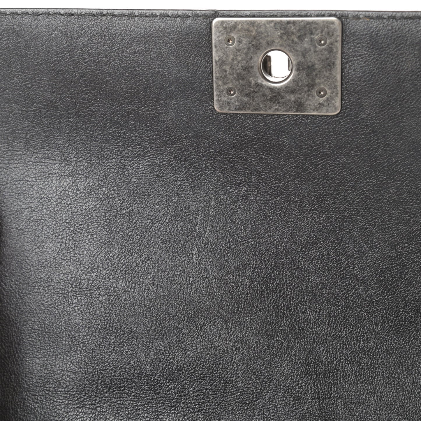 Metallic Calfskin Quilted Medium Boy Flap Black