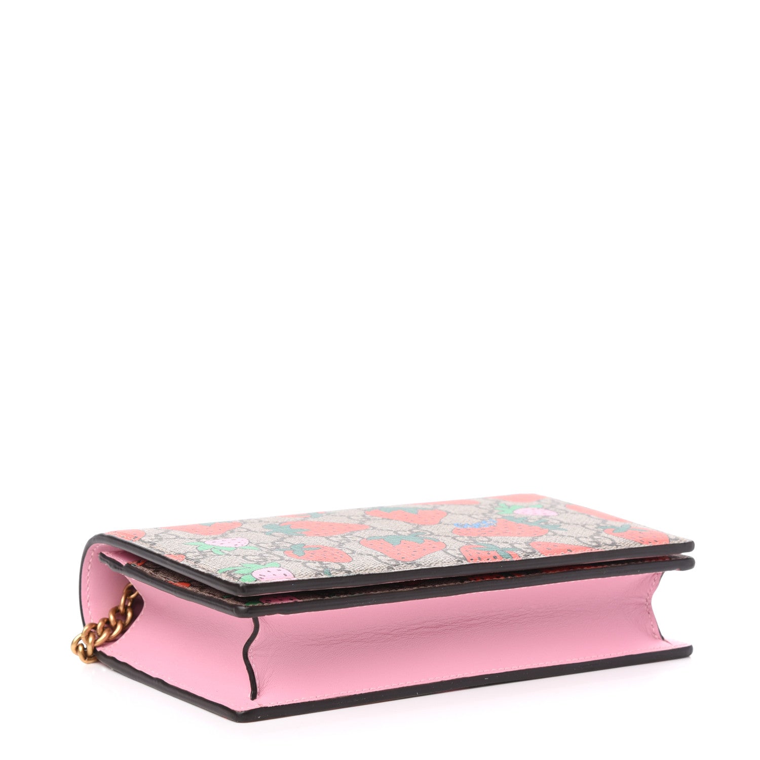 Gucci GG Supreme Monogram Strawberry Chain Wallet 4 of 11