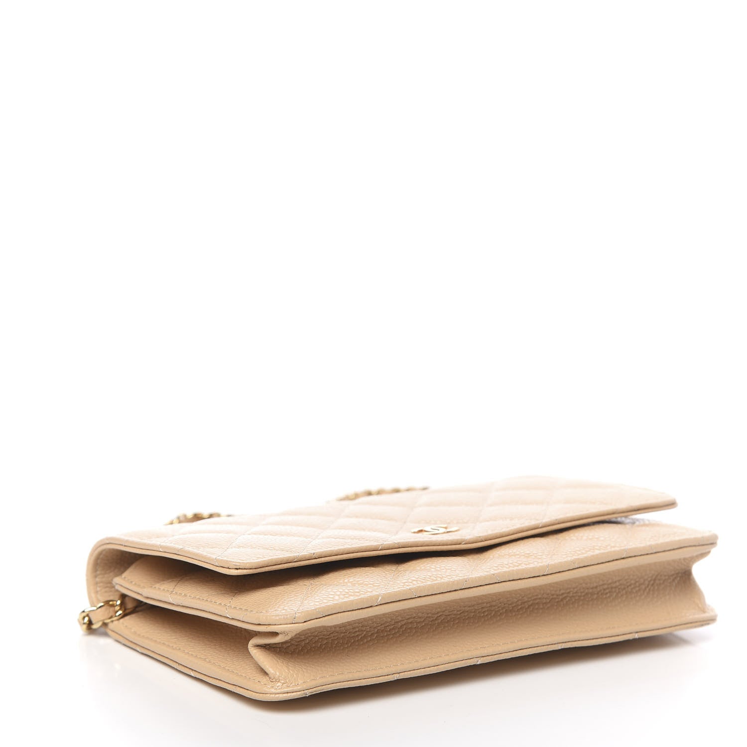 Chanel Caviar Quilted Wallet On Chain WOC Beige 4 of 13