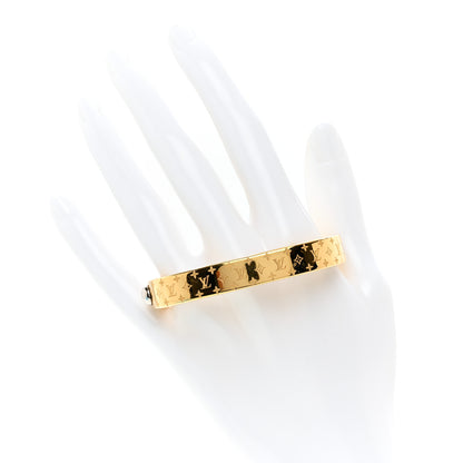 Louis Vuitton Brass Monogram Nanogram Cuff S Gold 2 of 5