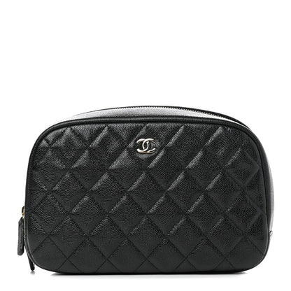 Chanel Caviar Quilted Curvy Pouch Cosmetic Case Black 1 of 7