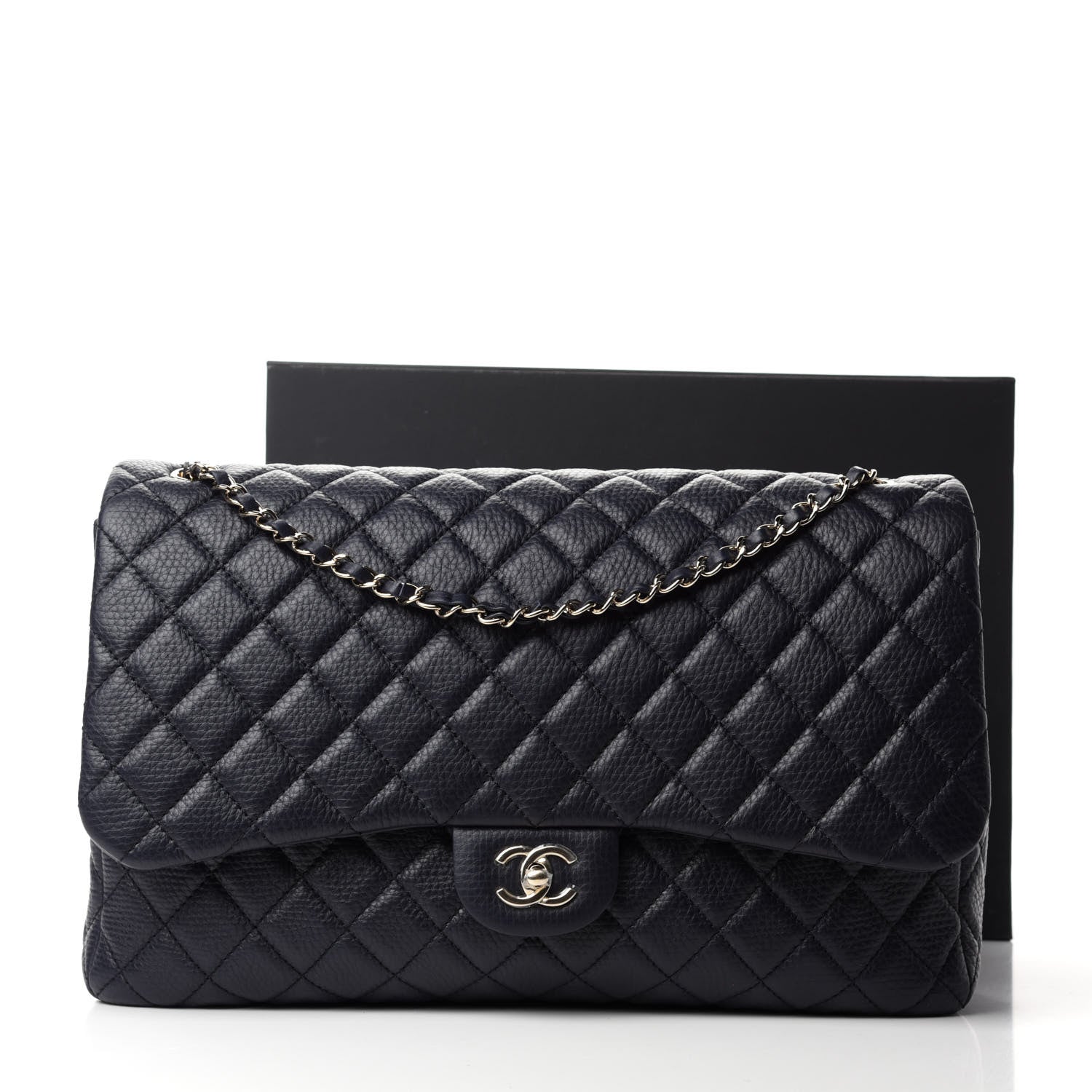 Chanel Calfskin Quilted Small XXL Travel Flap Bag Navy 11 of 11
