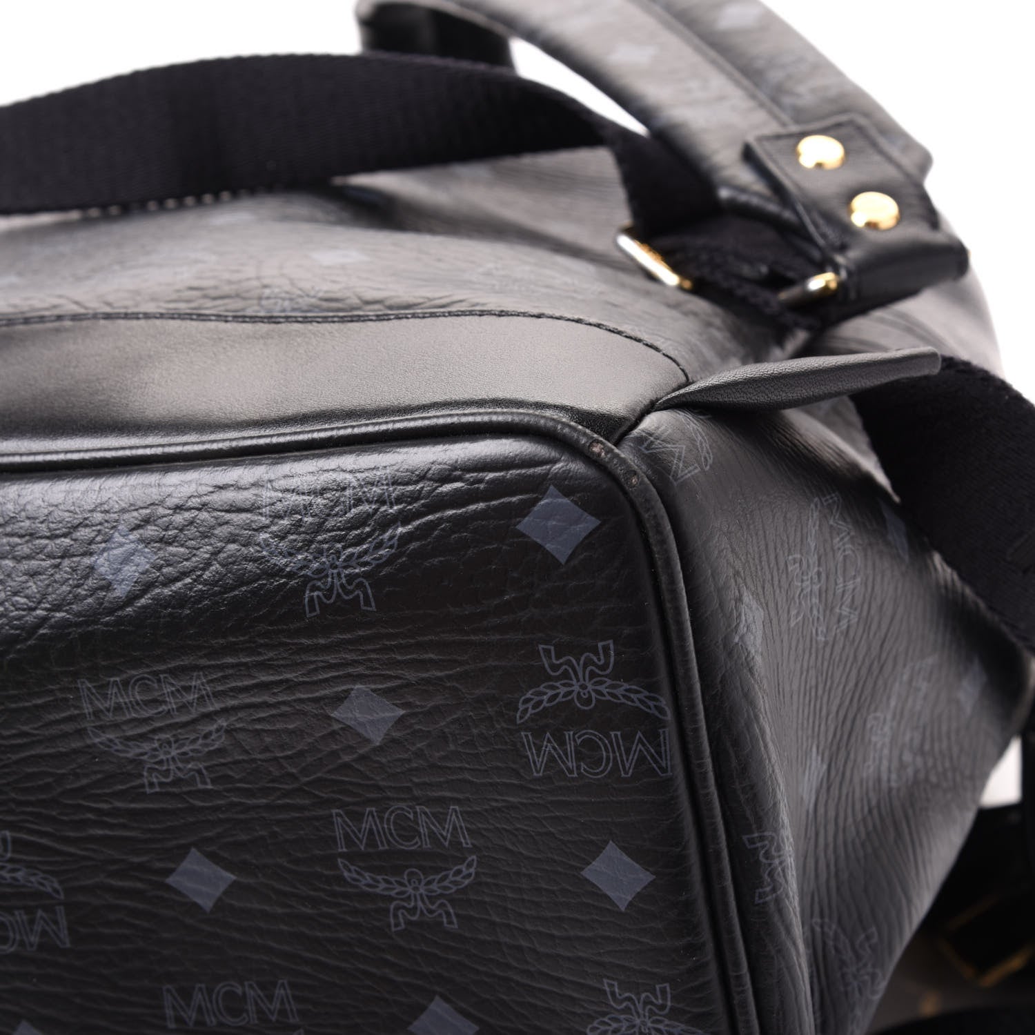 MCM Visetos Studded Medium Stark M Backpack Black 8 of 11
