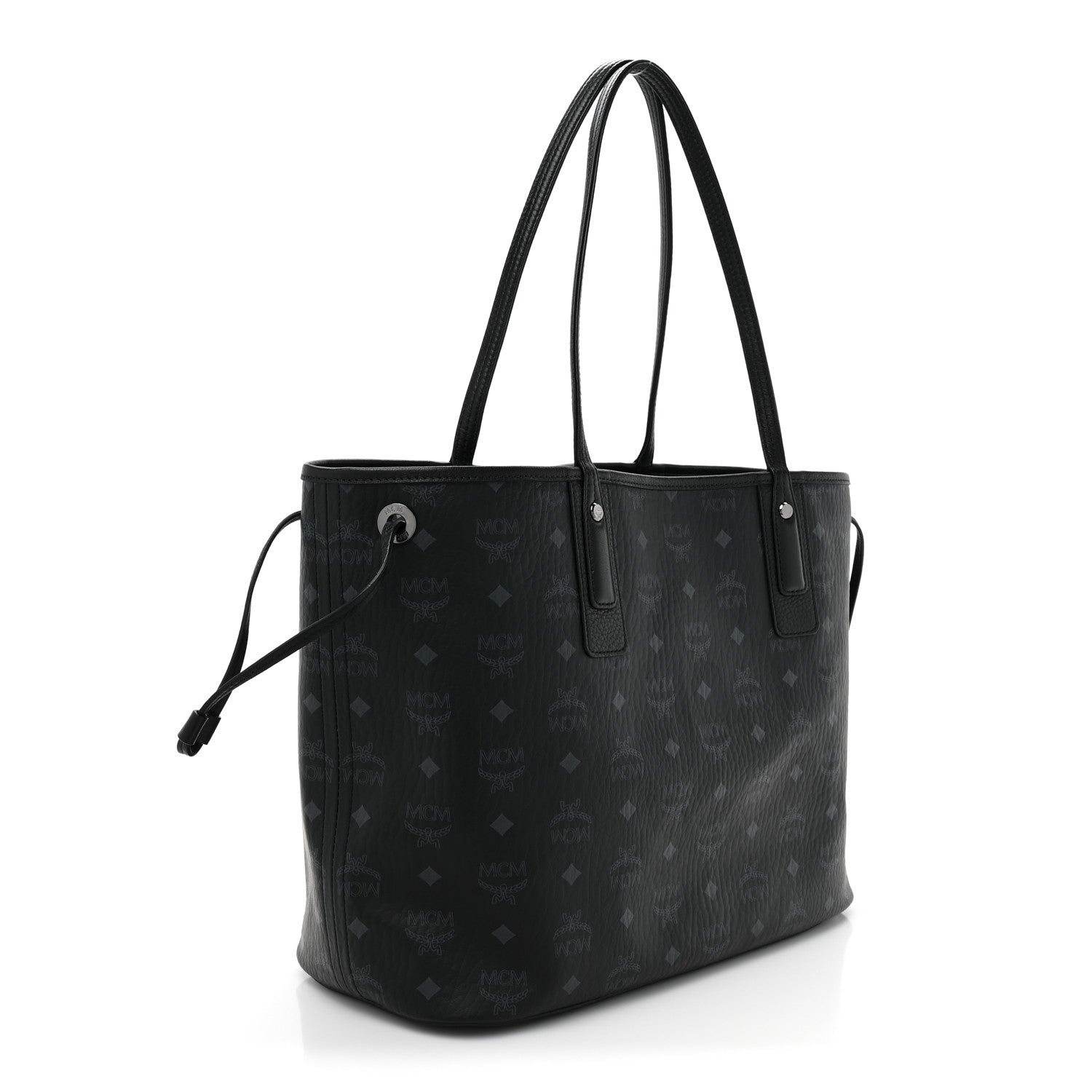 MCM Visetos Medium Liz Reversible Shopper Tote Black 5 of 16