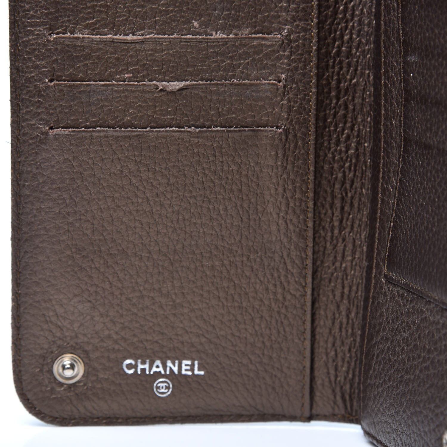 Chanel Metallic Calfskin Chain Zip Around Wallet Brown 12 of 14