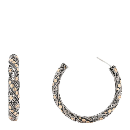 John Hardy Sterling Silver 18K Yellow Gold Dot Jaisalmer Hoop Earrings 1 of 4