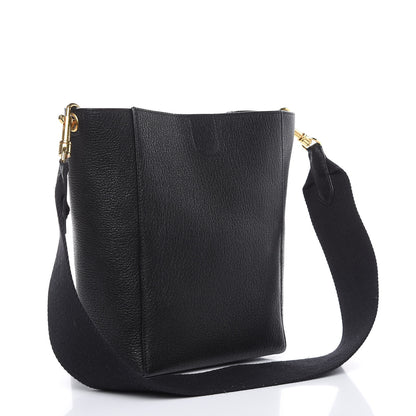 Celine Soft Grained Calfskin Small Sangle Bucket Bag Black 3 of 12