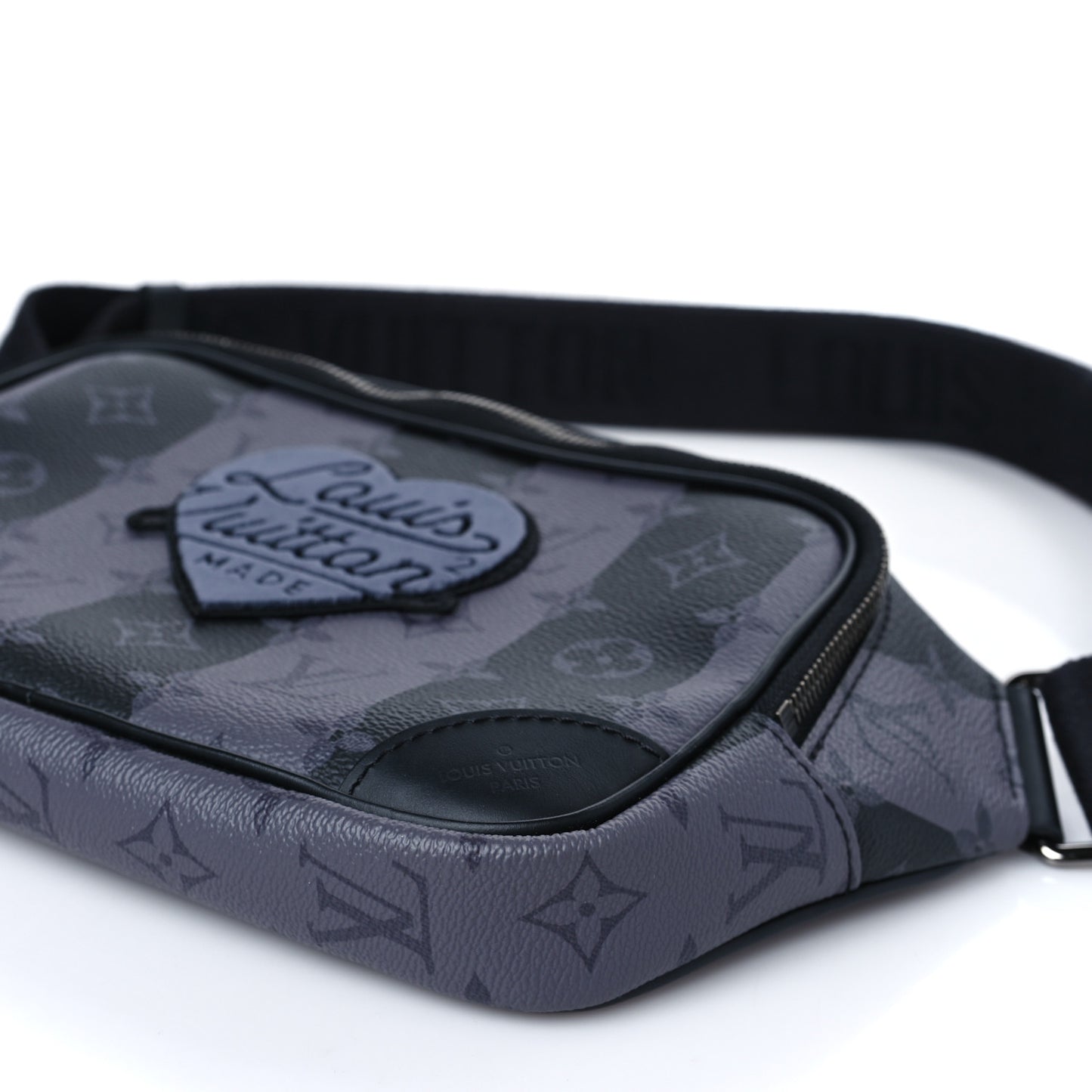 X NIGO Monogram Eclipse Stripes LV Heart Modular Sling Bag