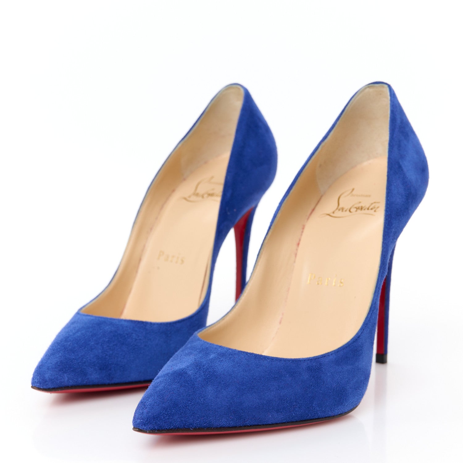 Christian Louboutin Veau Velours Pigalle Follies 100 Pumps 35.5 Atlantic 4 of 11