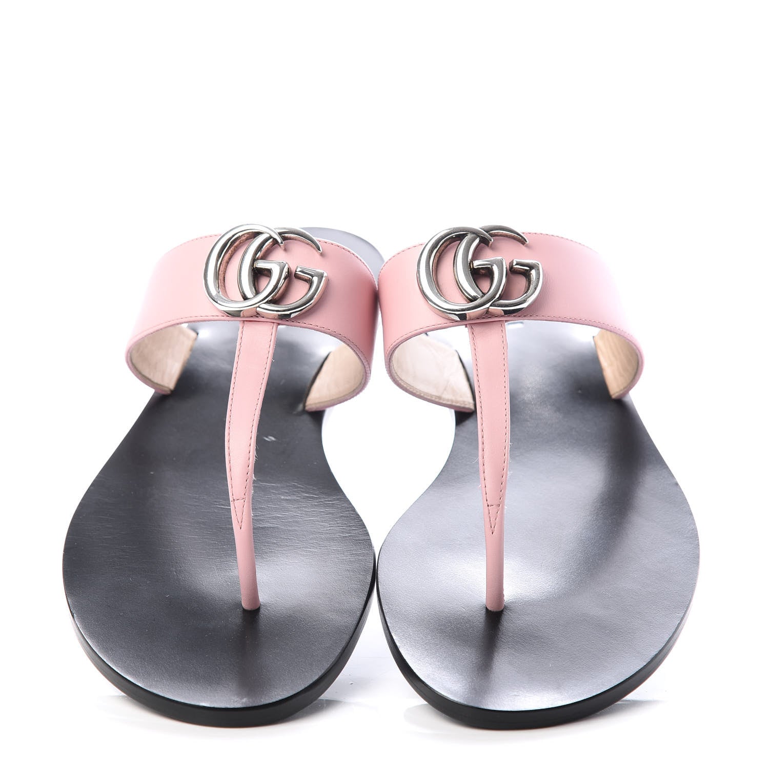 Gucci Calfskin GG Marmont Thong Sandals 37.5 Wild Rose 5 of 10