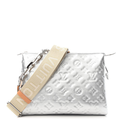Louis Vuitton Metallic Lambskin Embossed Monogram Coussin PM Silver 1 of 9