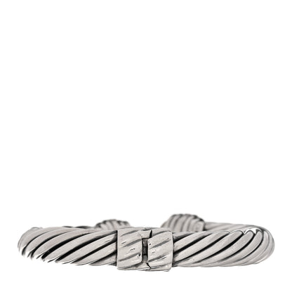 David Yurman Sterling Silver Cultured Pearl Diamond 10mm Cable Classics Hinged Bracelet 3 of 3