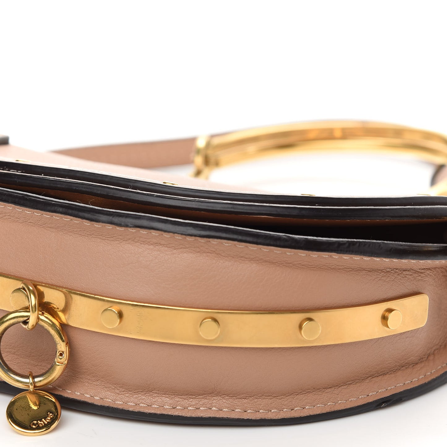 Calfskin Small Nile Bracelet Minaudiere Bag Biscotti Beige