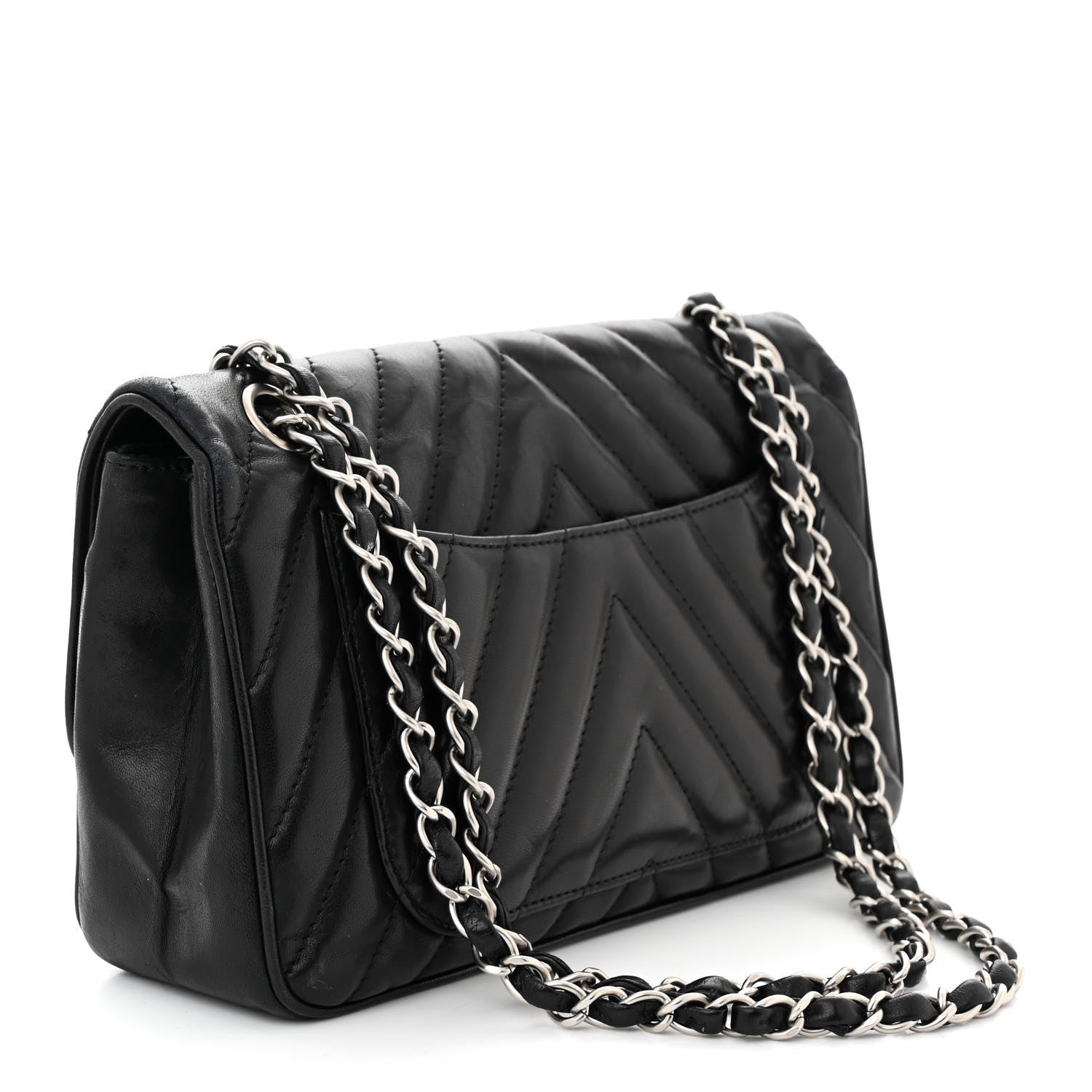 Chanel Lambskin Chevron Medium Leo Lion Flap Black 3 of 10
