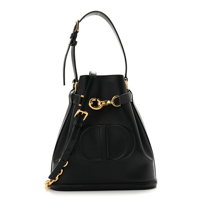 Christian Dior Calfskin CD Embossed Medium C'est Chain Bucket Bag Black 1 of 13
