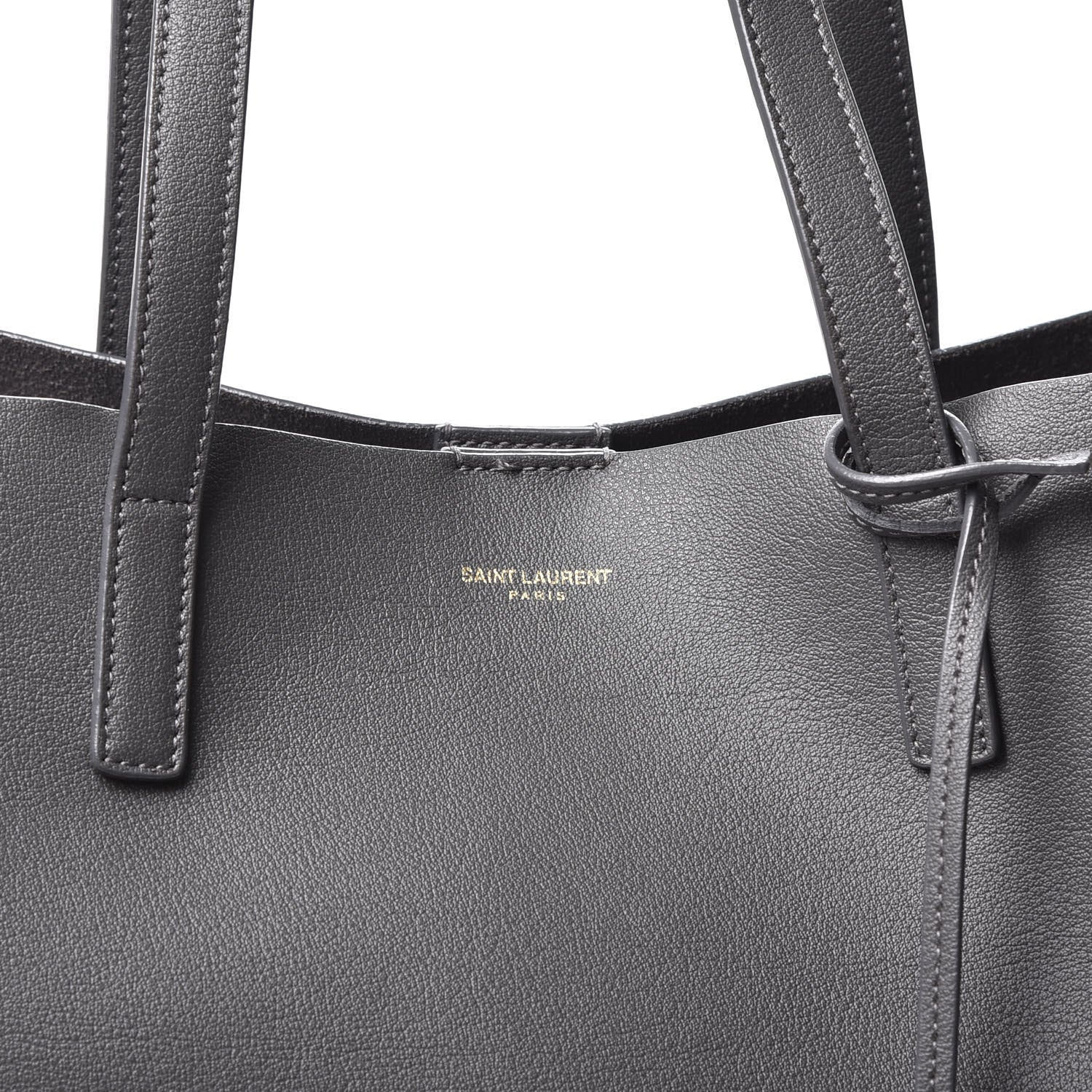 Saint Laurent Calfskin Large Shopping Tote Dark Grey 12 of 12