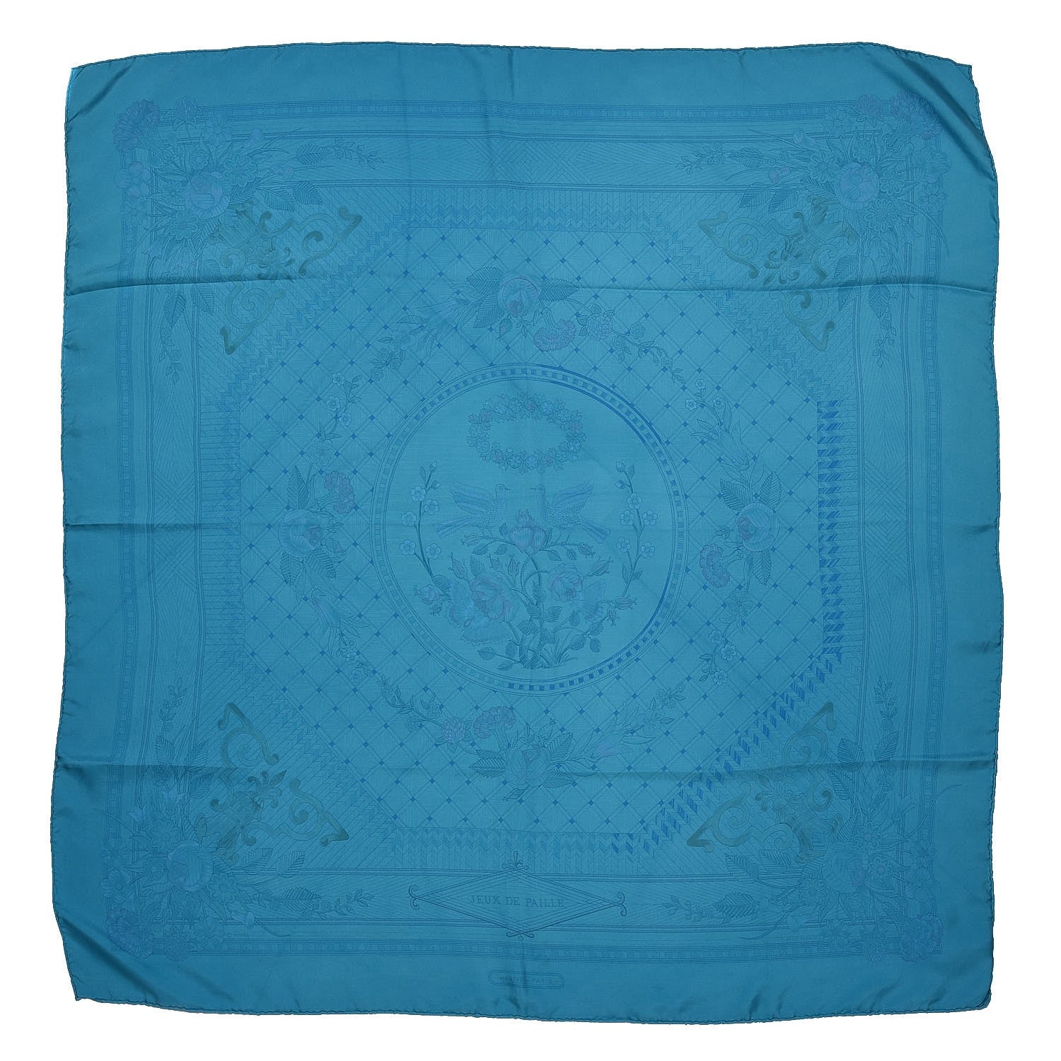 Hermes Silk Dip Dye Scarf 90 Turquoise 1 of 5