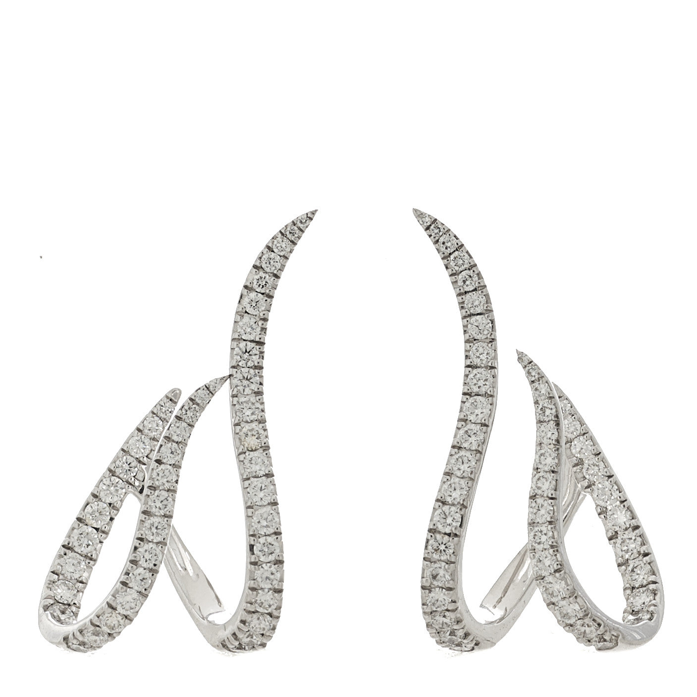 18K White Gold Diamond Gatsby Daisy Earrings