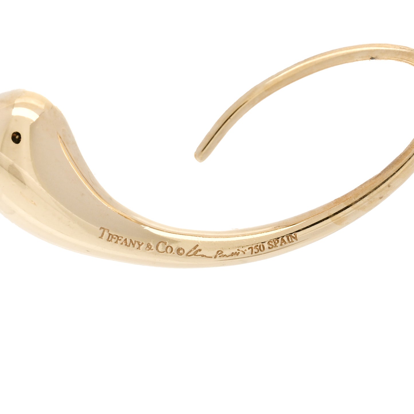 18K Yellow Gold Elsa Peretti Teardrop Hoop Earrings