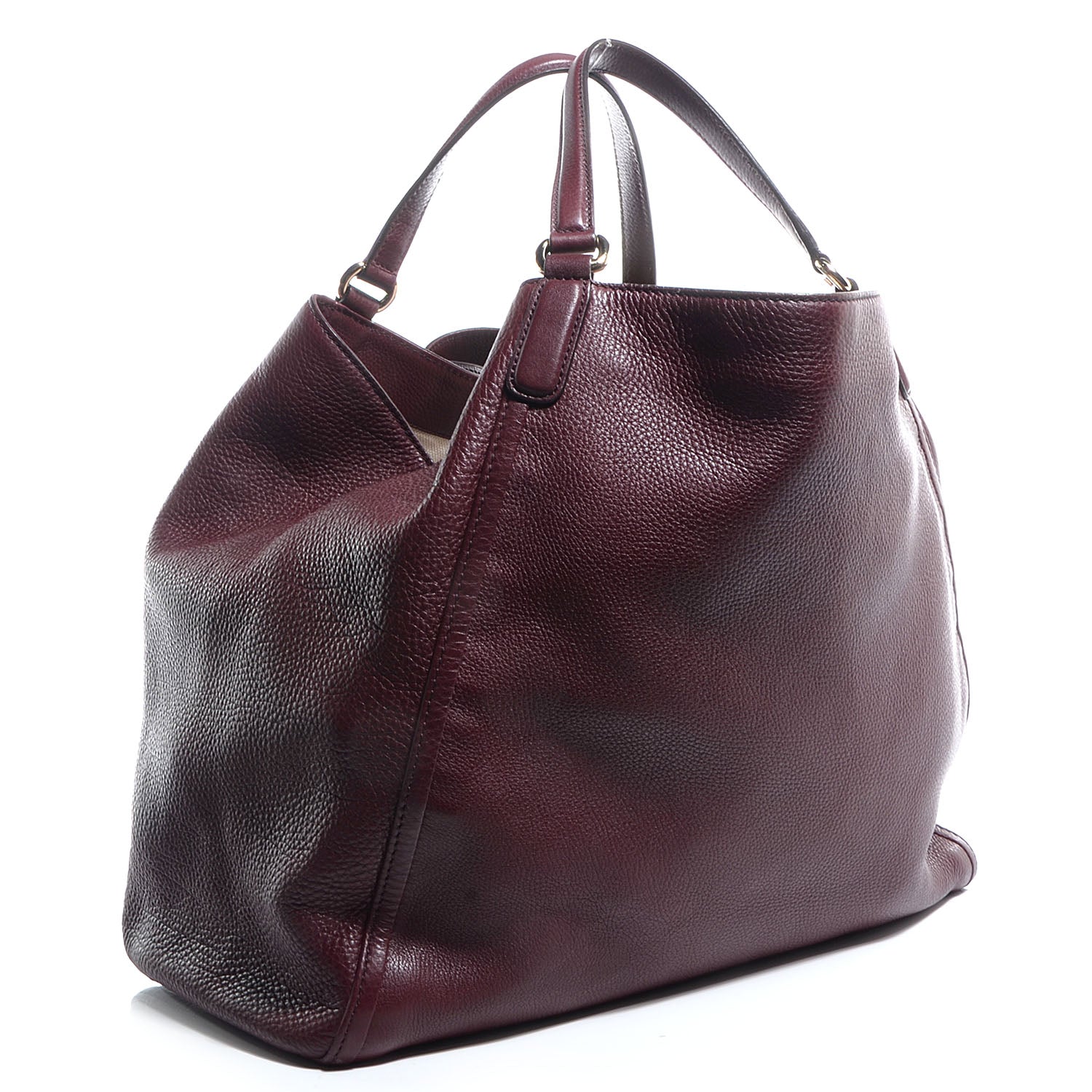 Gucci Pebbled Calfskin Large Soho Shoulder Bag Bordeaux 3 of 7