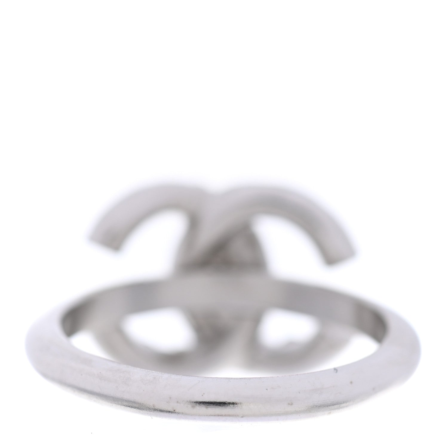 Chanel Crystal CC Ring 54 Iridescent Silver 3 of 4